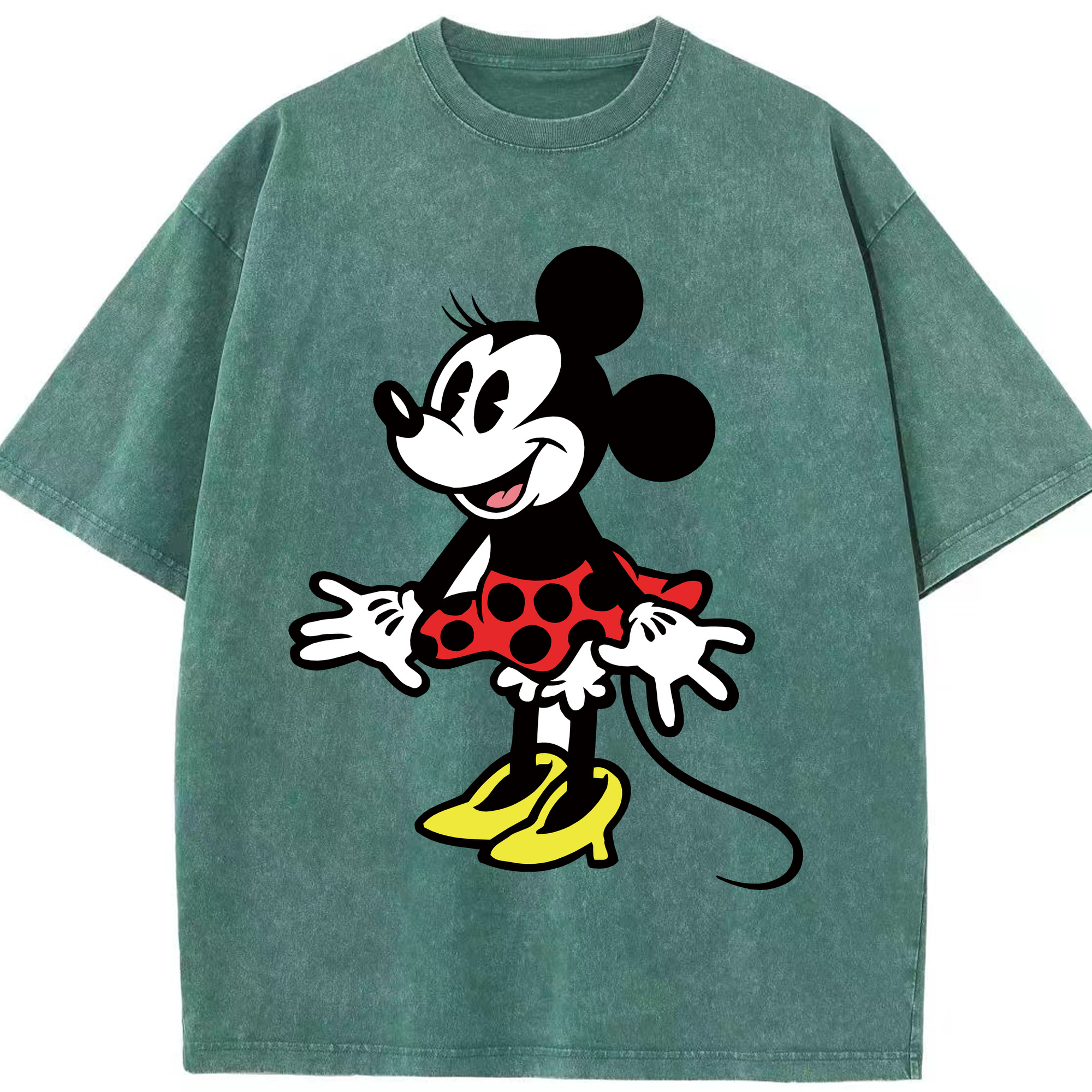 （画像用） ミッキーマウス Mickey Mouse 綿100% ヴィンテージ風 半袖Tシャツ（フロントプリント）